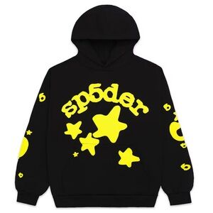 Sp5der Black & Yellow Beluga Hoodie